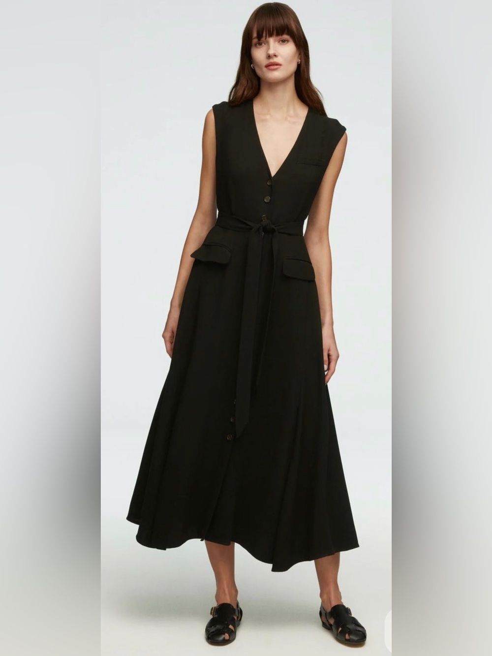 Argent vest dress in viscose wool crepe